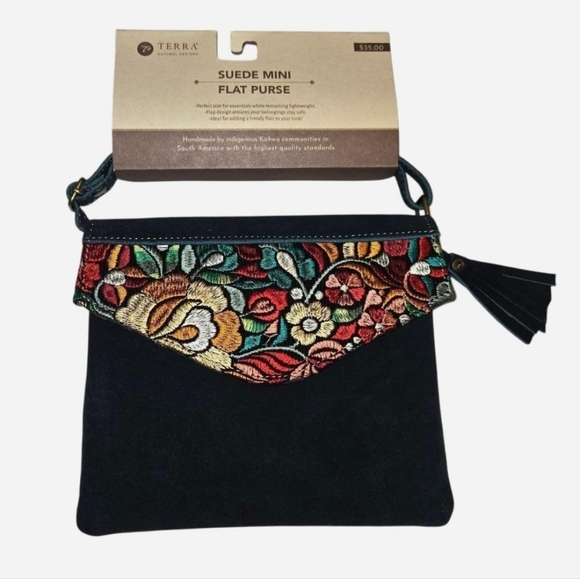 other Handbags - Embrodered Suede Purse